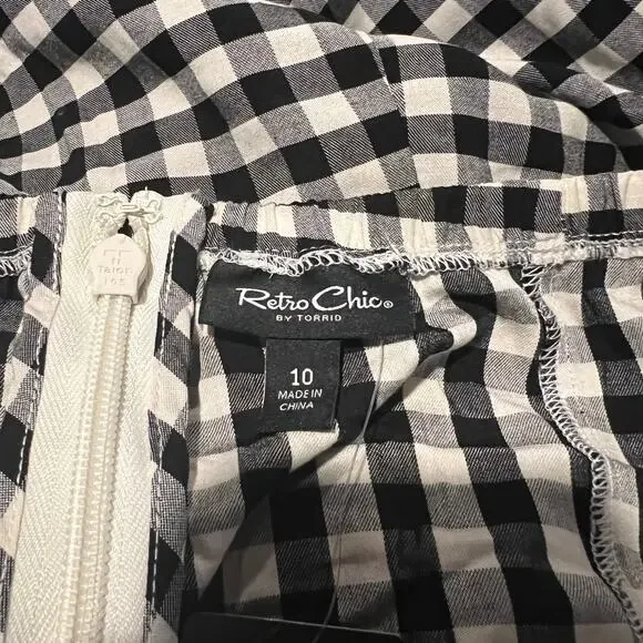 torrid Black and White Gingham Halter Romper - Picture 4 of 6